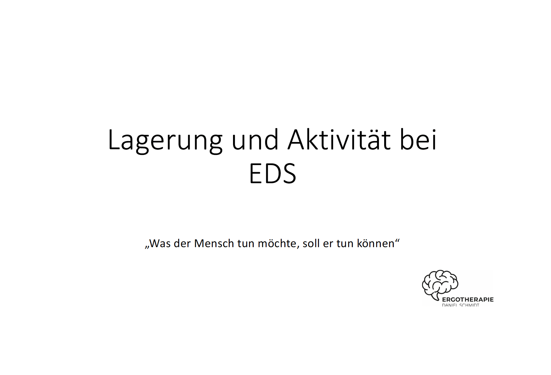 Lagerung und Aktivität bei EDS